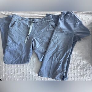 Figs scrub set XS Petite Vapor Blue Space Dye Catarina One-Pocket Yola Pants